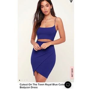 Lulus Cutout bodycon dress royal blue